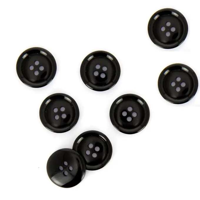 Neu Im Sortiment Knöpfe rund 4 Löcher schwarz 15 mm