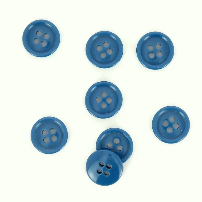 Nur Für Kurze Zeit Knöpfe rund 4 Löcher mittelblau 15 mm