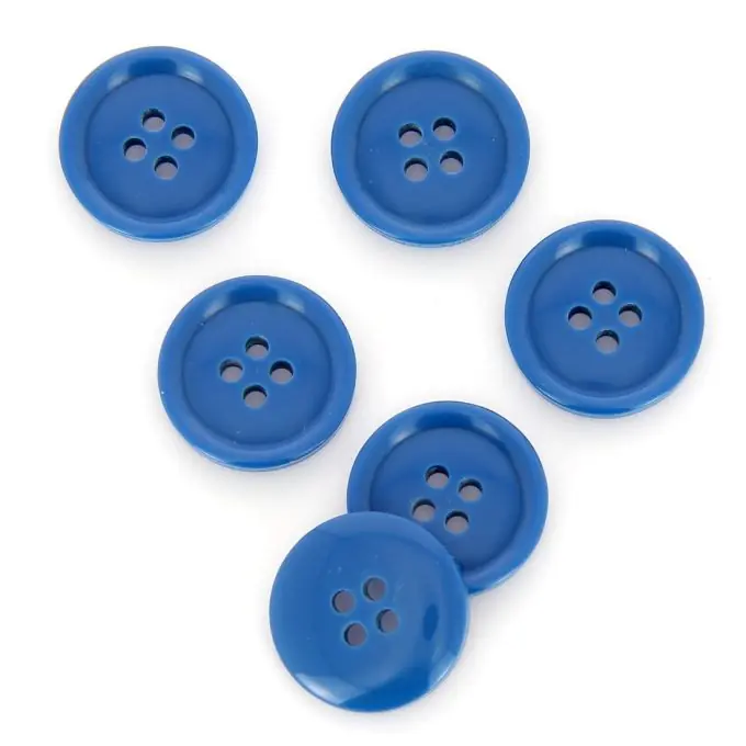 Knöpfe rund 4 Löcher mittelblau 20 mm Solange Der Vorrat Reicht