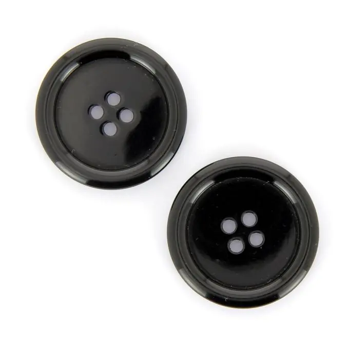 Kostenloser Versand Knöpfe rund 4 Löcher schwarz 34 mm