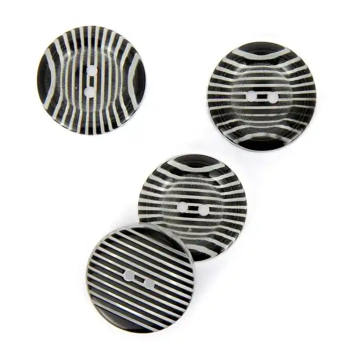 Knöpfe mit Zebramuster schwarz und weiß 25 mm Sofort Bestellen