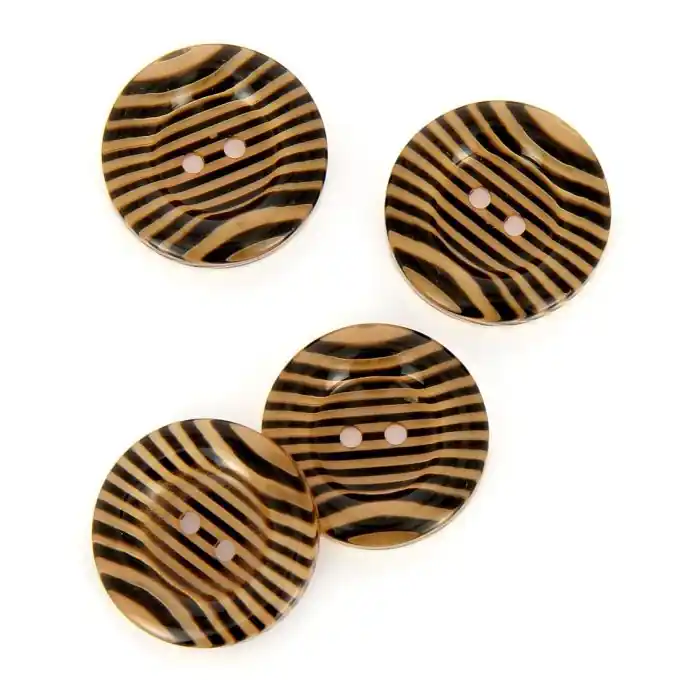 Knöpfe mit Zebramuster braun und schwarz 25 mm Direktkauf