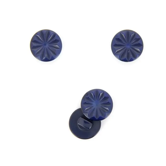 Top-Qualität Blütenblattförmige Knöpfe mit Stiel marineblau 15 mm