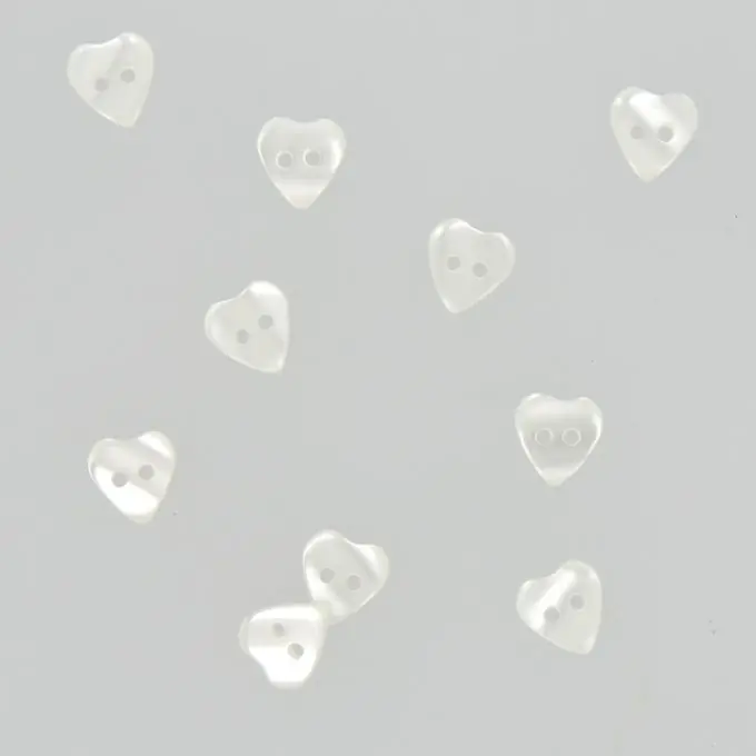 Knöpfe in Herzform weiß 10 mm Preiswert