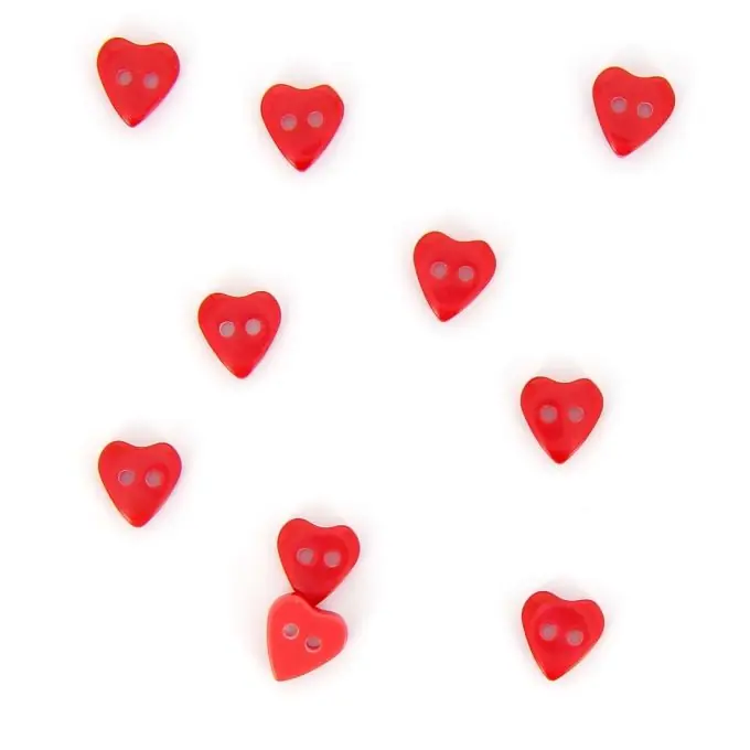 Knöpfe in Herzform rot 10 mm Premium
