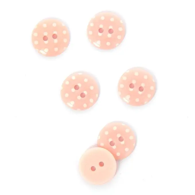 Letzte Chance Knöpfe mit Punkten rosa 15 mm