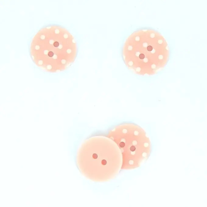 Handgefertigt Knöpfe mit Punkten hellrosa 18 mm