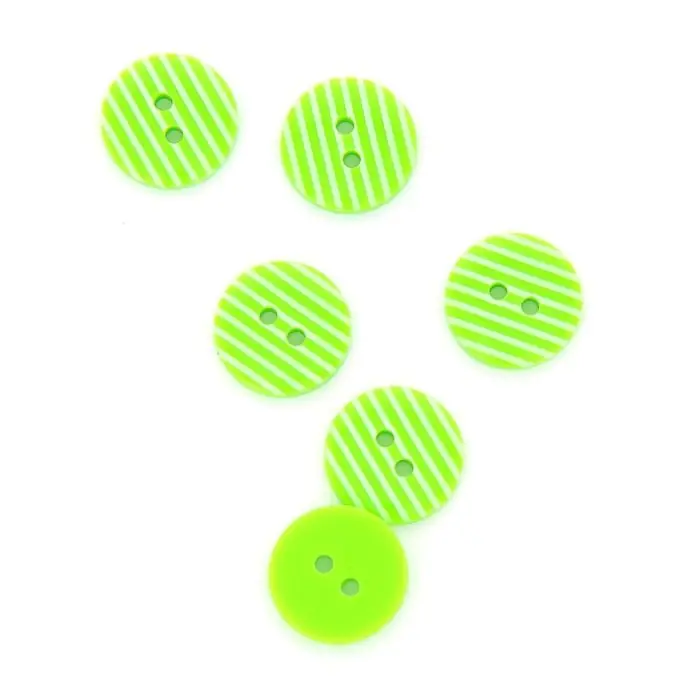 Gestreifte Knöpfe grün 15 mm Gratis Versand