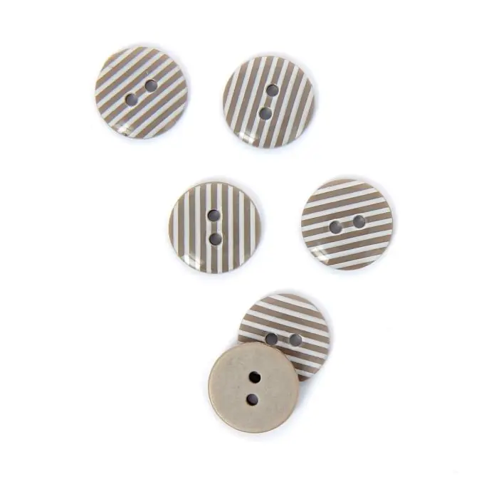 Gestreifte Knöpfe grau 15 mm Versand Am Gleichen Tag