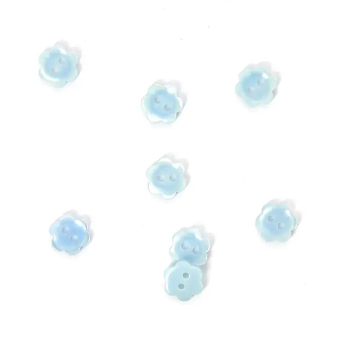 Letzte Chance Knöpfe in Form kleiner Blumen hellblau 10 mm