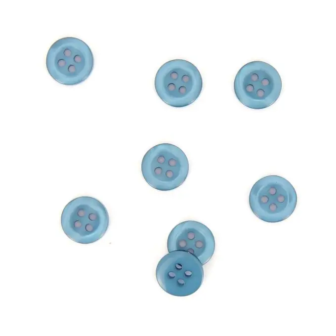 Must-Have Knöpfe mit geschwungener Form blau-grau 11 mm