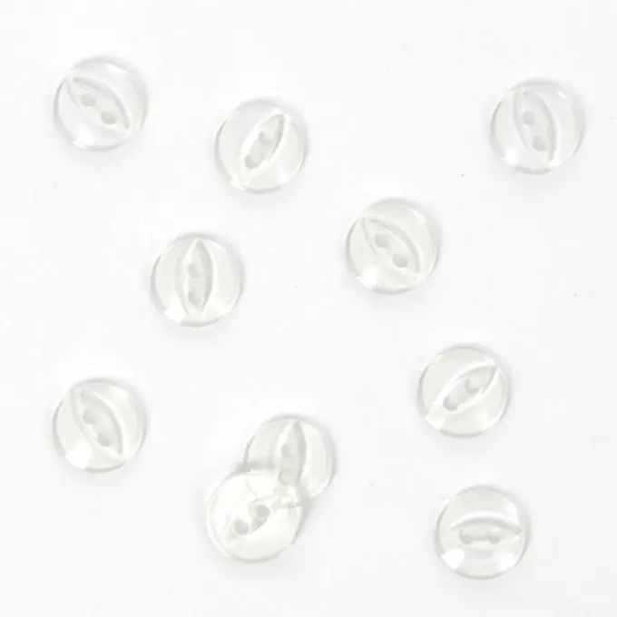 Knöpfe rund transparent 11 mm Abverkauf