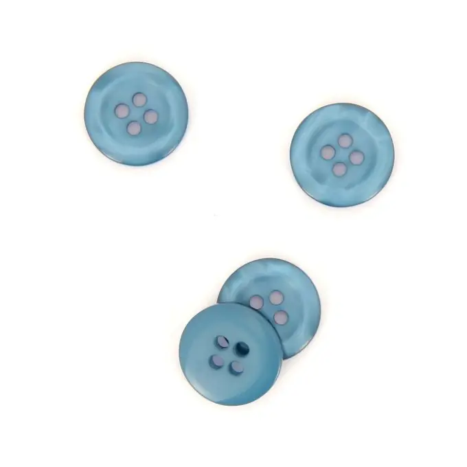 Knöpfe mit geschwungener Form blau-grau 18 mm Billig