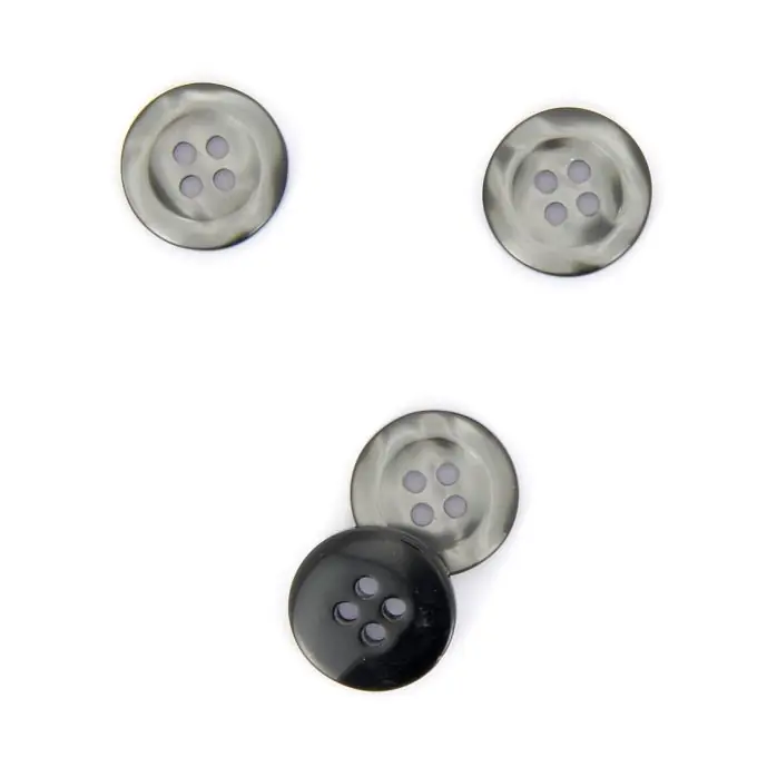 Großhandel Knöpfe mit geschwungener Form grau 18 mm