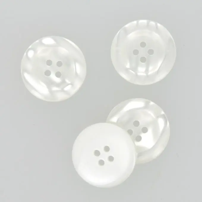 Garantierte Lieferung Knöpfe mit geschwungener Form weiß 25 mm