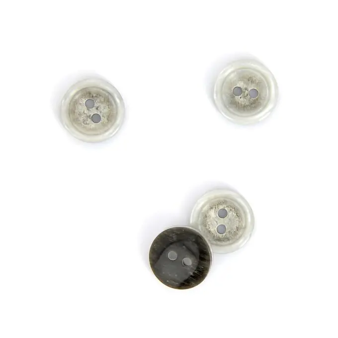 Knöpfe doppelter Kreis grau 15 mm Preiswert