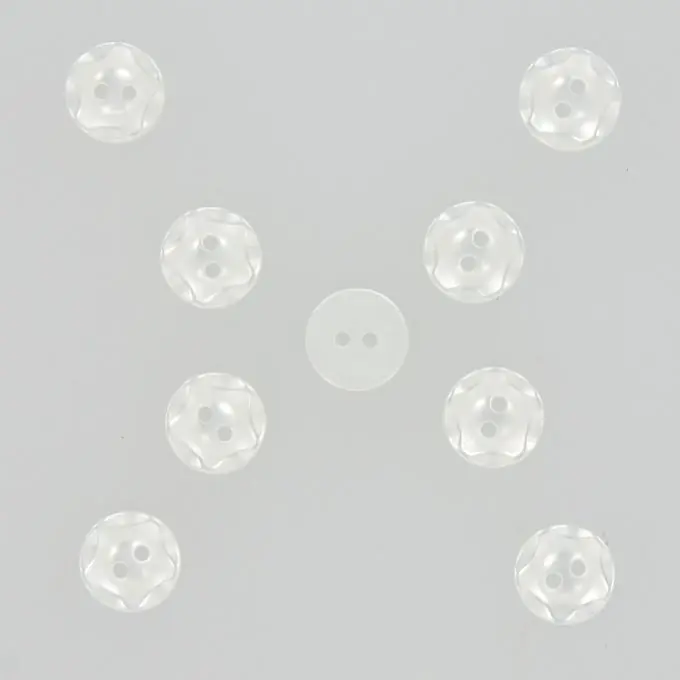 Sonderaktion Gewellte Knöpfe 2 Löcher weiß 11 mm