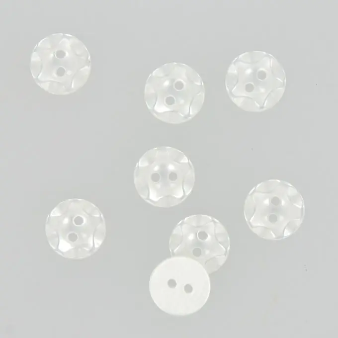 Gewellte Knöpfe weiß 14 mm Meistverkauft