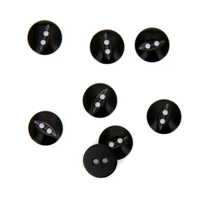 Markenprodukt Knöpfe rund schwarz 14 mm