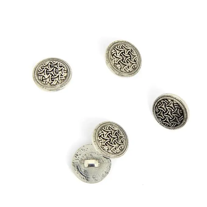 Rabatt Versilbernte Metallknöpfe mit Stiel 15 mm