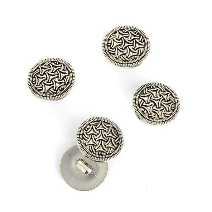 Gleich Bestellen Versilbernte Metallknöpfe mit Stiel 18 mm