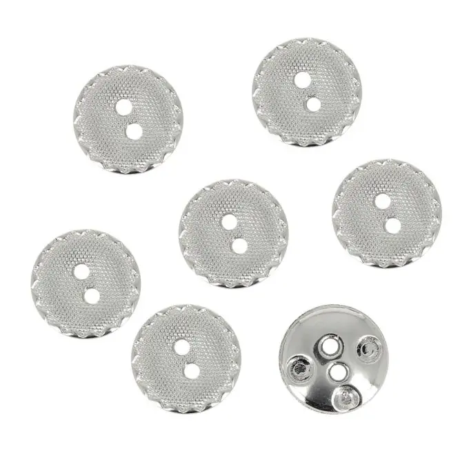 Versilbernte Metallknöpfe mit rissigem Rand 18 mm Solange Der Vorrat Reicht