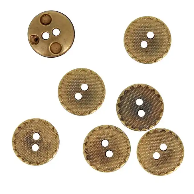 Kostenloser Versand Bronzefarbene Metallknöpfe mit rissigem Rand 11 mm