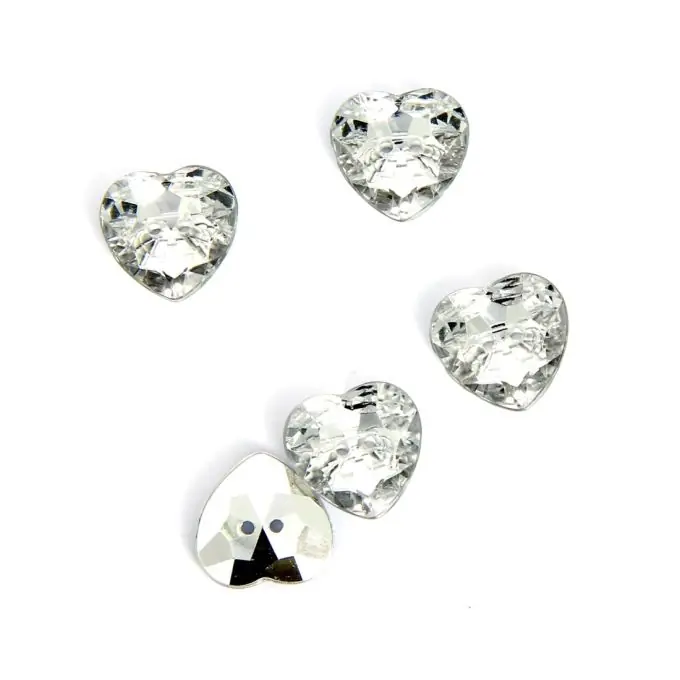 Versand Am Gleichen Tag Kristallknöpfe Herz transparent 16 mm
