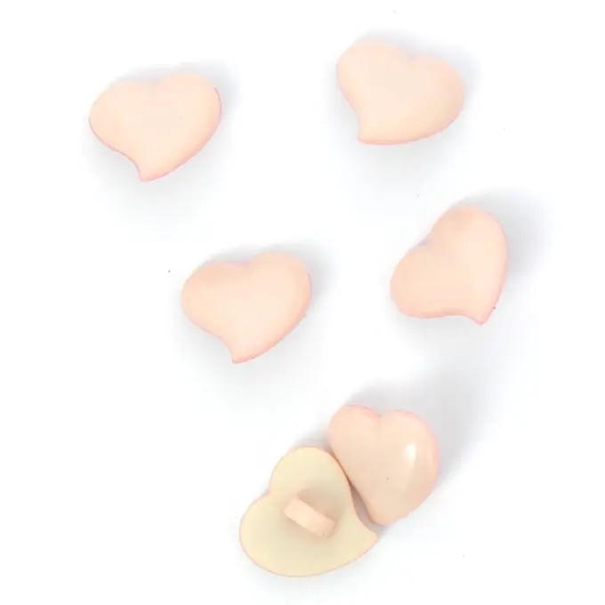 Knöpfe in Herzform hellrosa 18 mm Handgefertigt