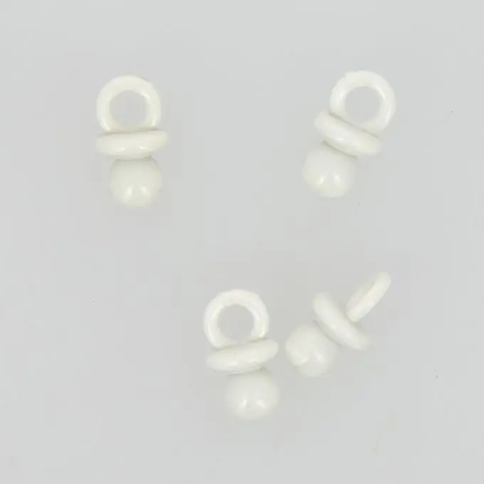 Original Knöpfe in Schnullerform weiß 21 mm