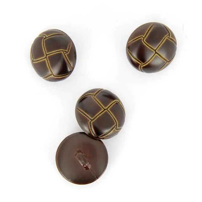 Premium Knöpfe Leder-Effekt braun 20 mm