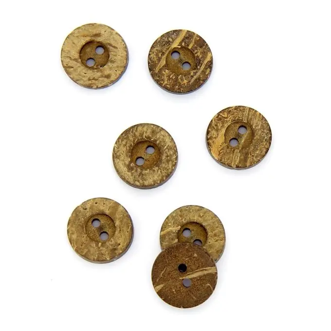 Knöpfe rund Kokos braun 15 mm Ausverkauf