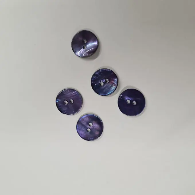 Premium Perlmuttfarbene Knöpfe blau 15 mm