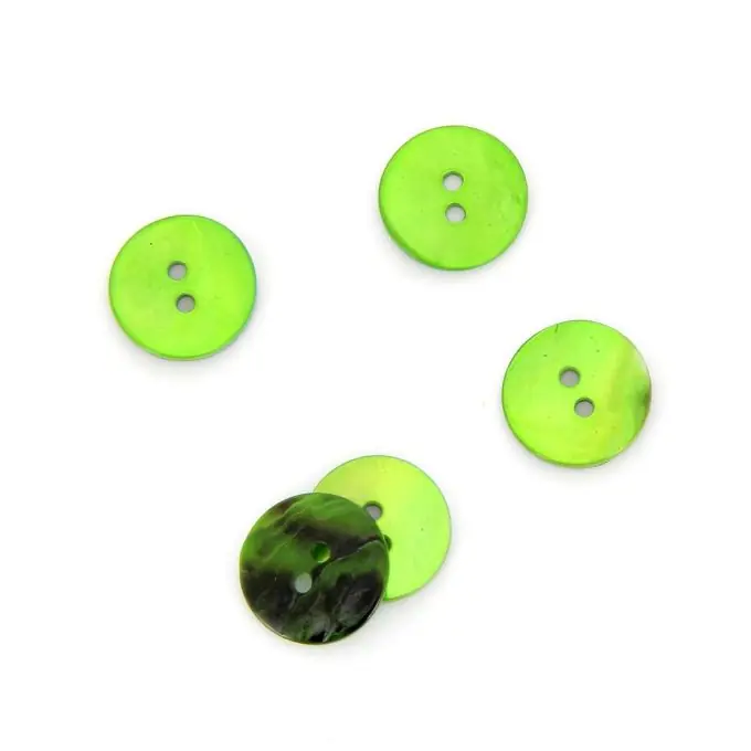 Perlmuttfarbene Knöpfe grün 15 mm Großhandel