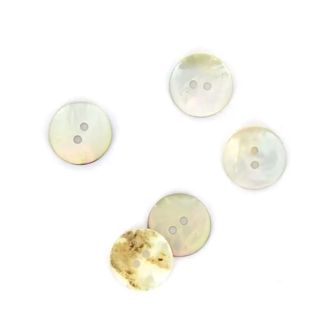 Begrenztes Angebot Perlmuttfarbene Knöpfe naturfarben 15 mm