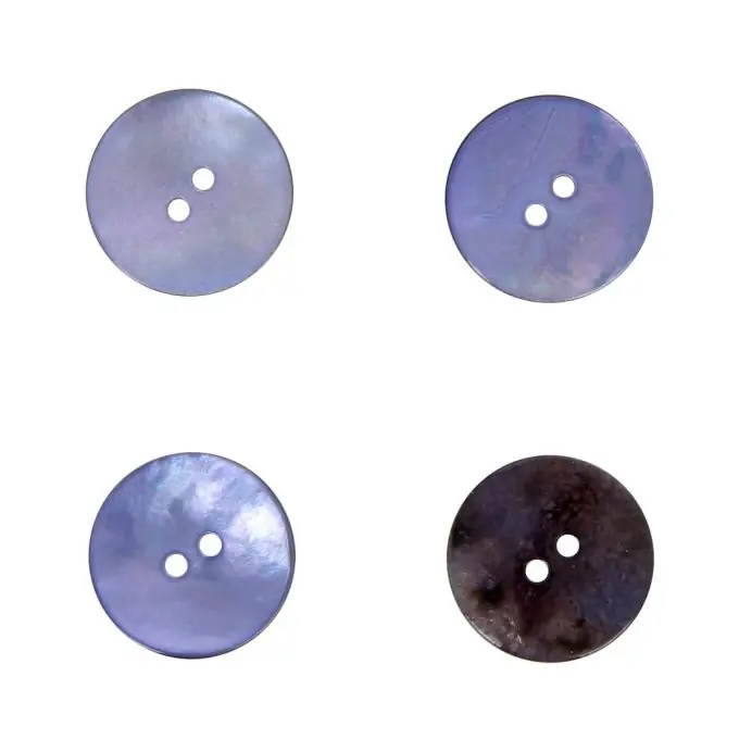 Perlmuttfarbene Knöpfe blau 18 mm Echt