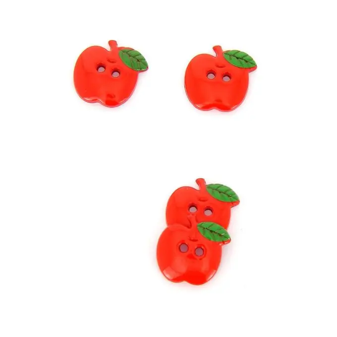 Weltweiter Versand Knöpfe in Apfelform rot 18 mm