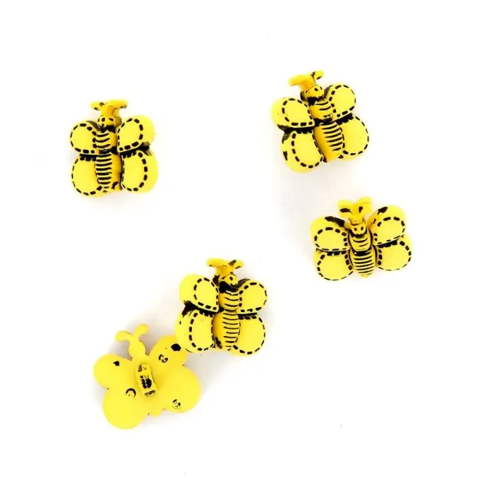 Kostenloser Versand Knöpfe in Form von Schmetterlingen gelb 19 mm