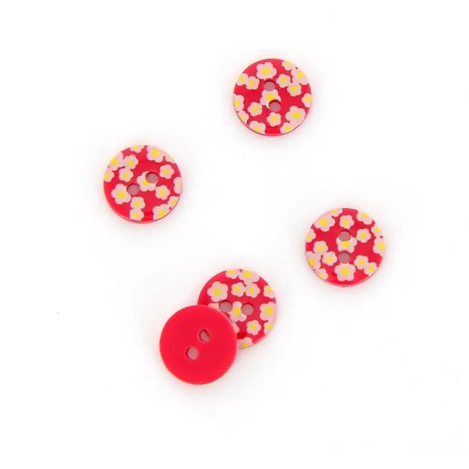 Top-Seller Knöpfe mit Blumendruck rot 13 mm