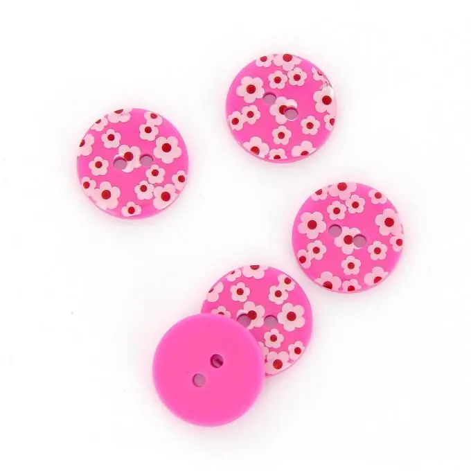 Preisknaller Knöpfe mit Blumendruck rosa 18 mm