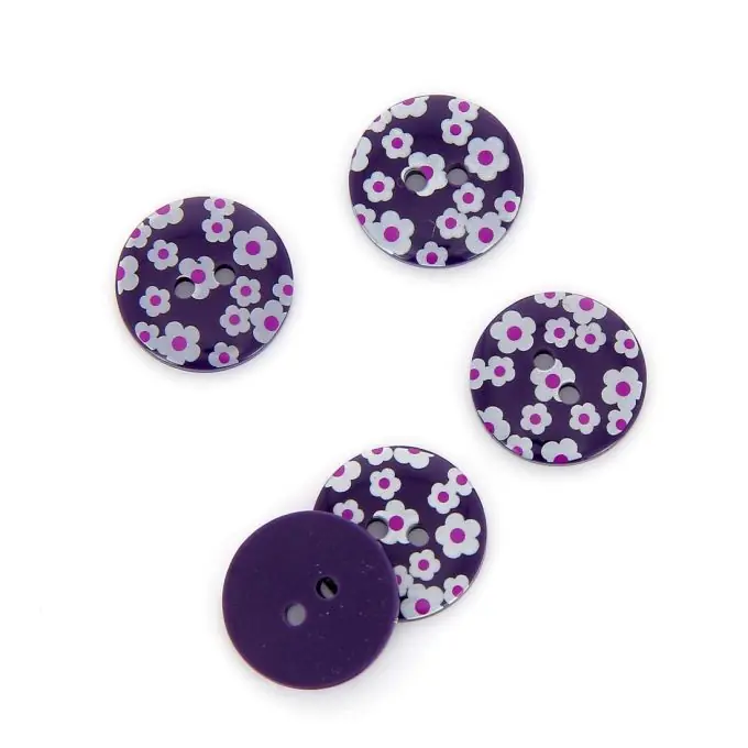 Knöpfe mit Blumendruck violett 18 mm Begrenztes Angebot