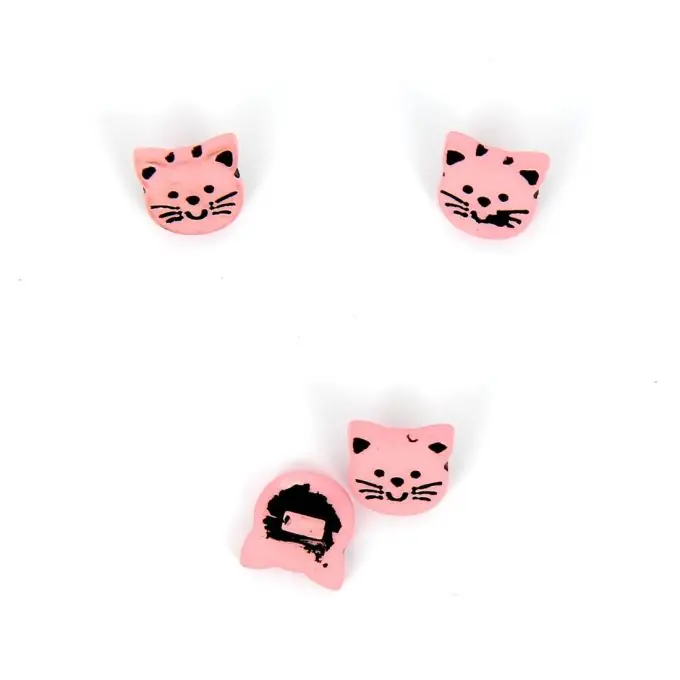 Saisonangebot Knöpfe mit Katzenkopf rosa 15 mm