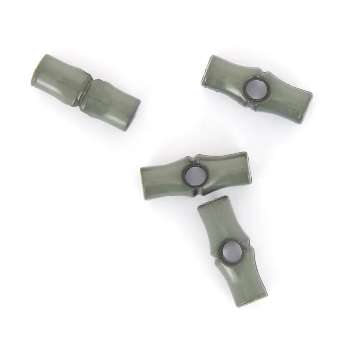 Plastikknöpfe in Form eines Holzscheits grau 27 mm Sichere Zahlung