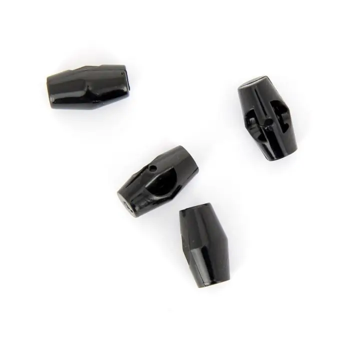 Preisknaller Plastikknöpfe in Form eines Holzscheits schwarz 18 mm