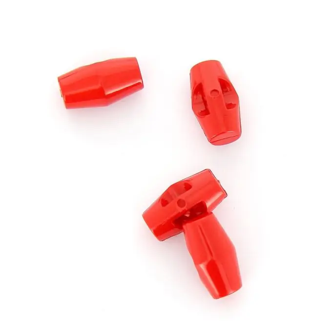 Plastikknöpfe in Form eines Holzscheits rot 20 mm Gratis Versand