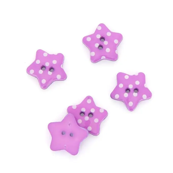 Top-Seller Violette Sternenknöpfe mit weißen Punkten 18 mm