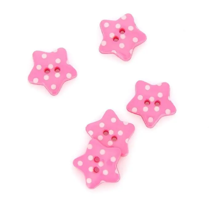 Rosa Sternenknöpfe mit weißen Punkten 18 mm Super-Preis