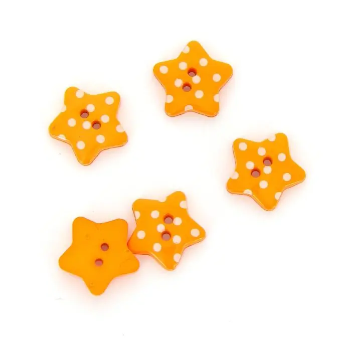 Orange Sternenknöpfe mit weißen Punkten 18 mm Limited Edition