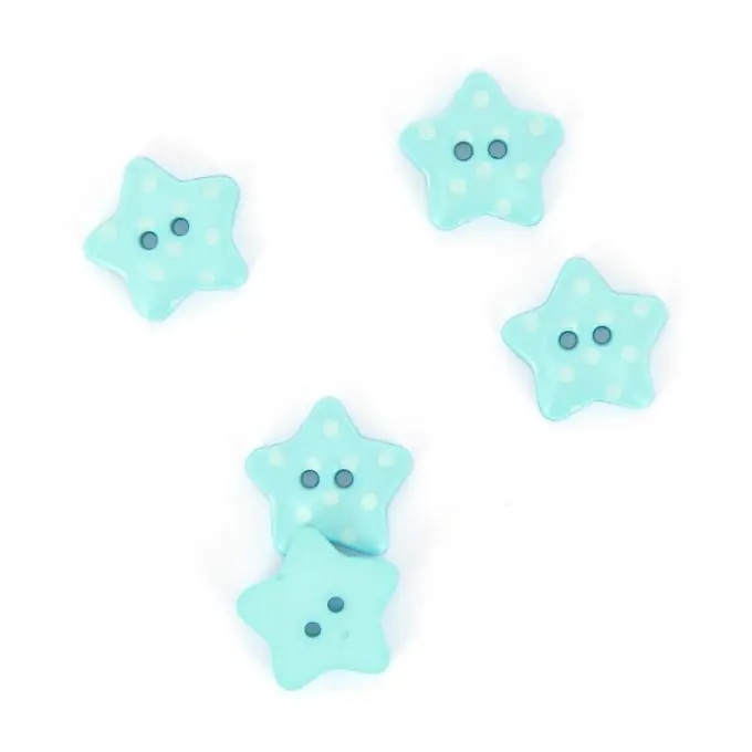 Blaue Sternenknöpfe mit weißen Punkten 18 mm Schneller Versand