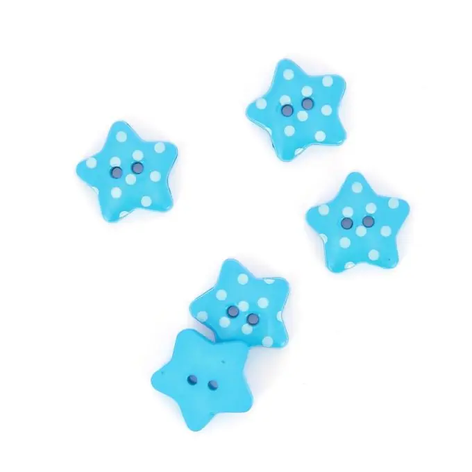 Strahlend blaue Sternenknöpfe mit weißen Punkten 18 mm Neuheit